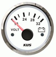 Voltmeter Gauge - Model - CPVR - 18~32V - SS 316 - White - KY13101 - Kusauto